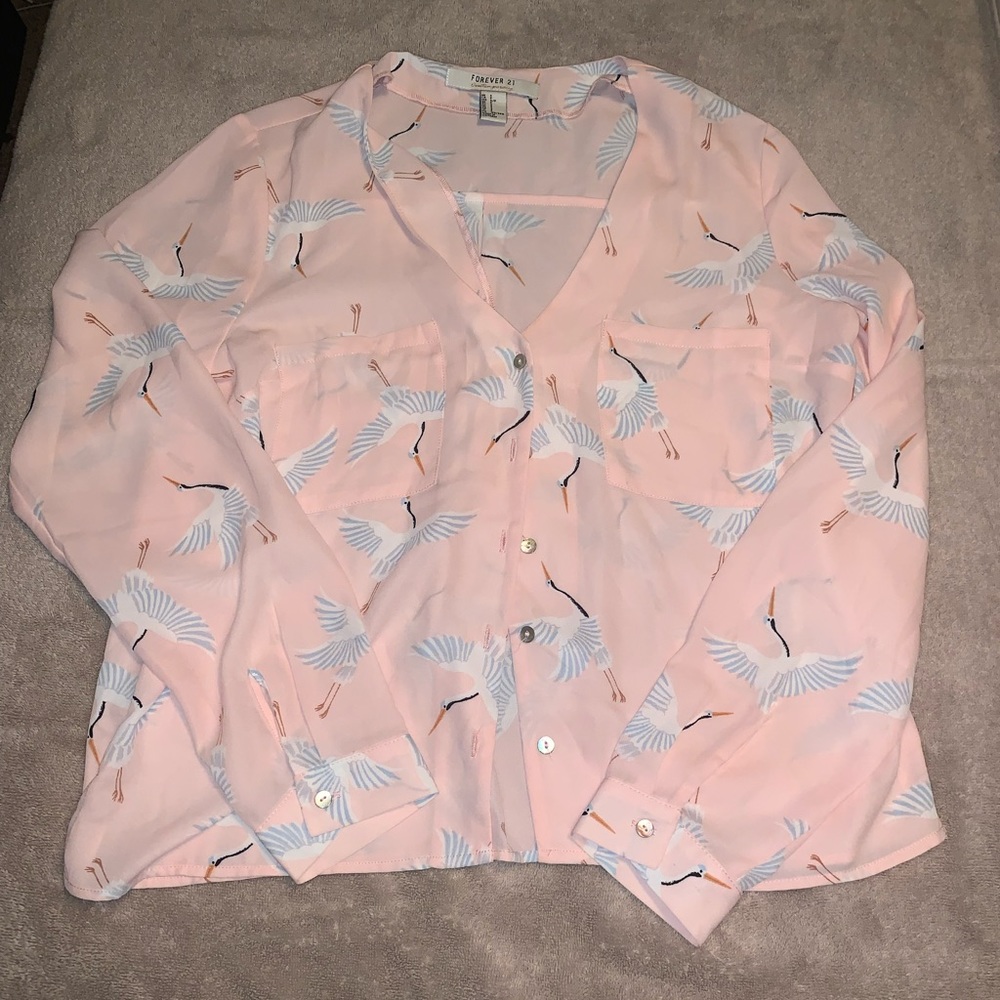 pink flamingo Button down shirt
